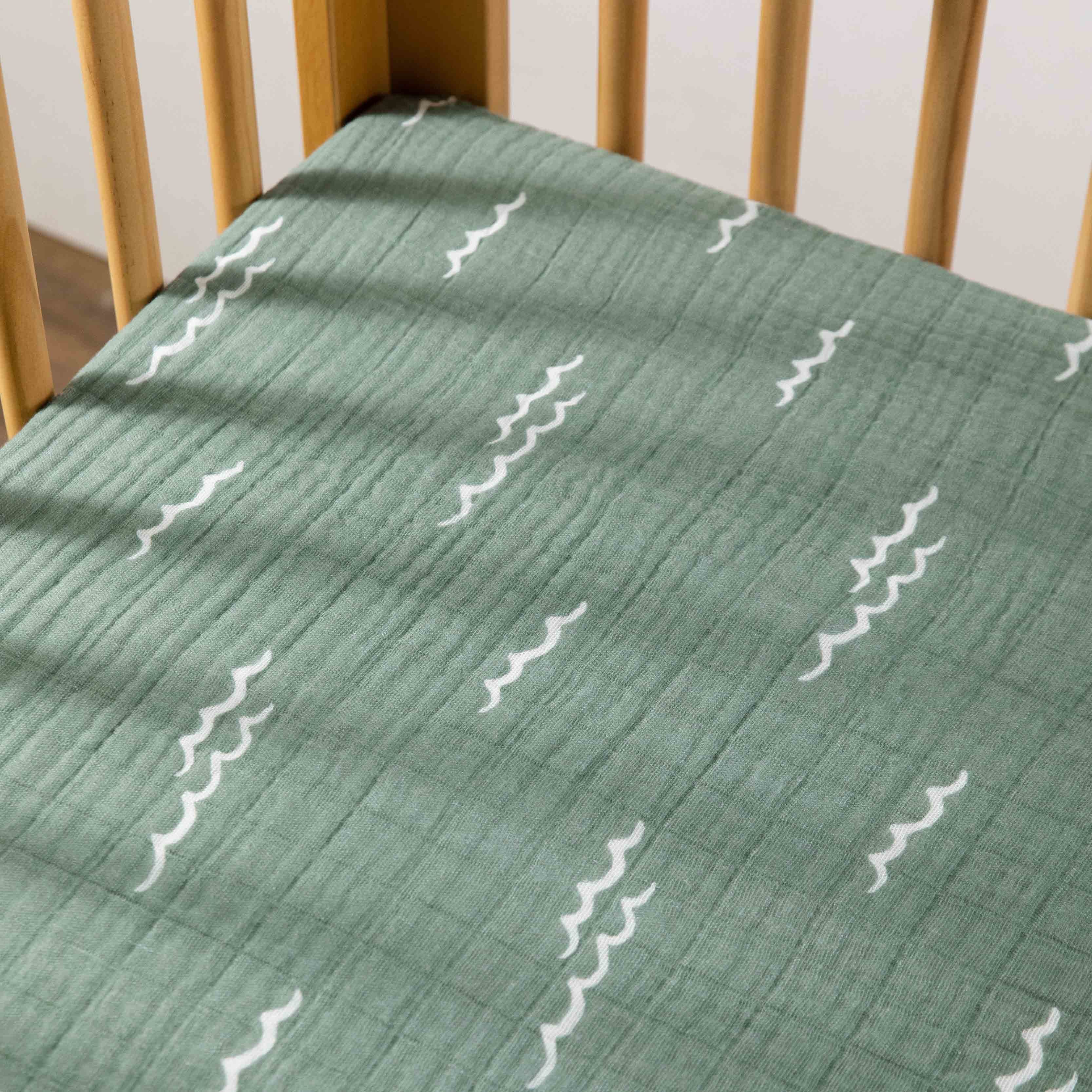 Babyletto Crib Sheet in GOTS Certified Organic Muslin Cotton - Image 2