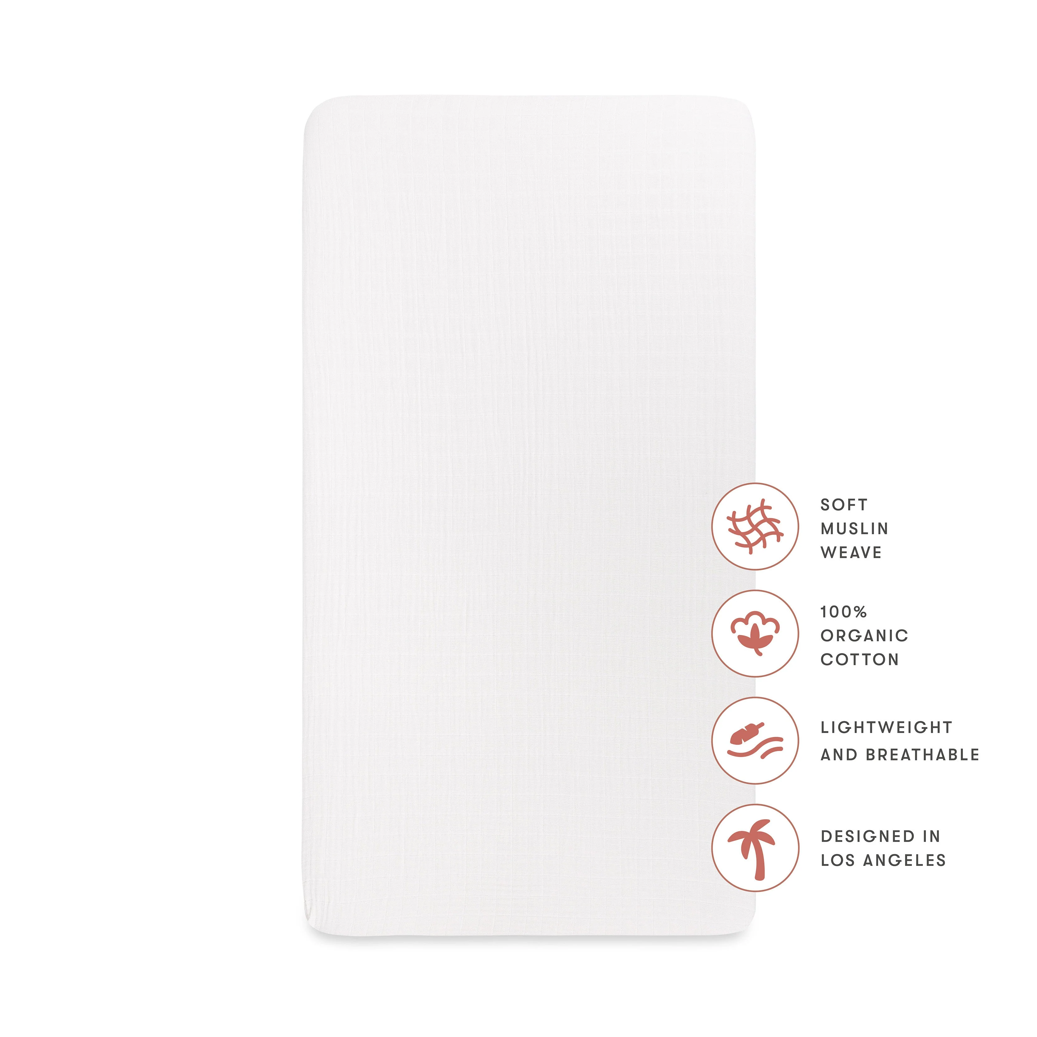 Babyletto Mini Crib Sheet in GOTS Certified Organic Muslin Cotton - Image 47