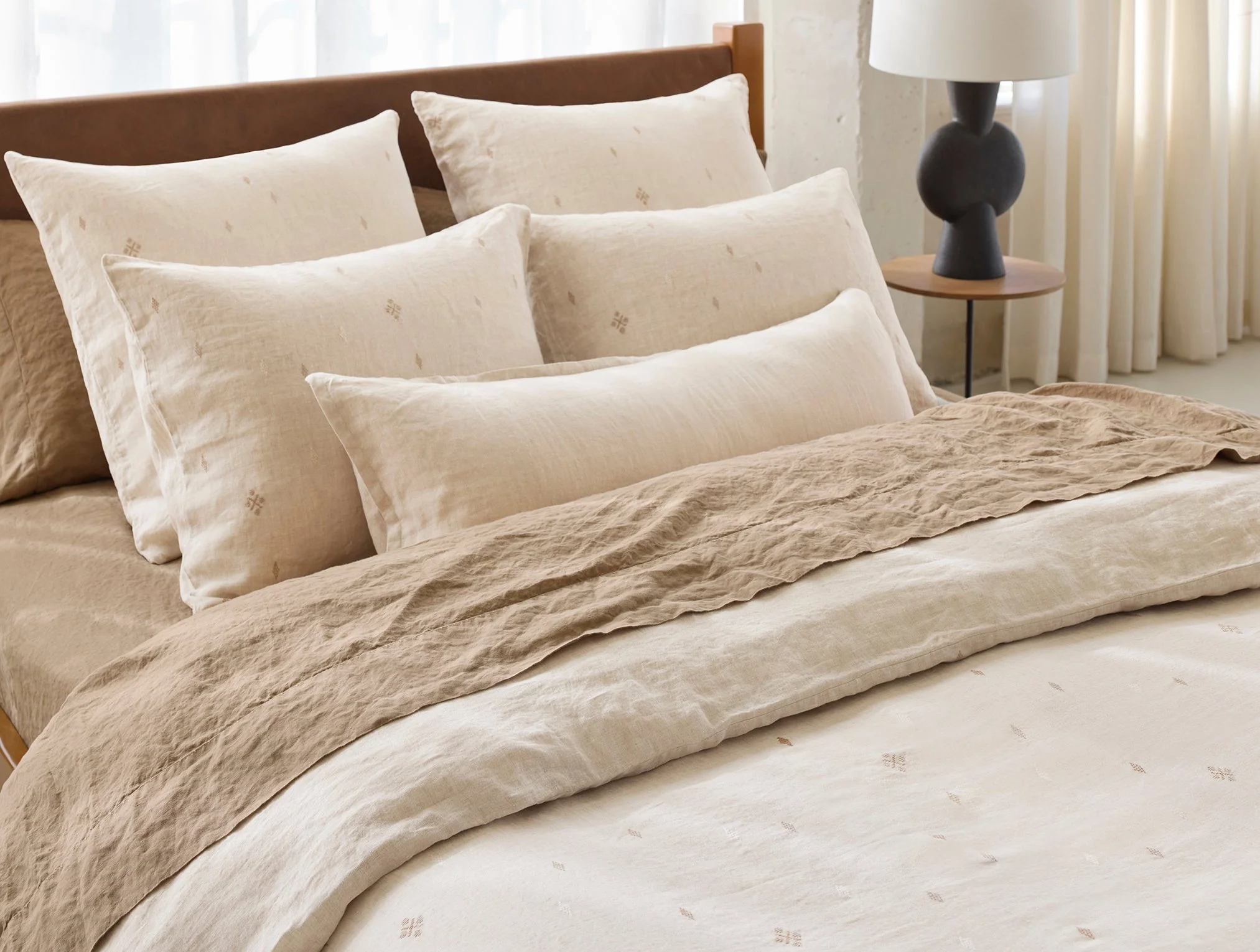 Coyuchi Cambria Embroidered Organic Linen Duvet Cover - Image 2
