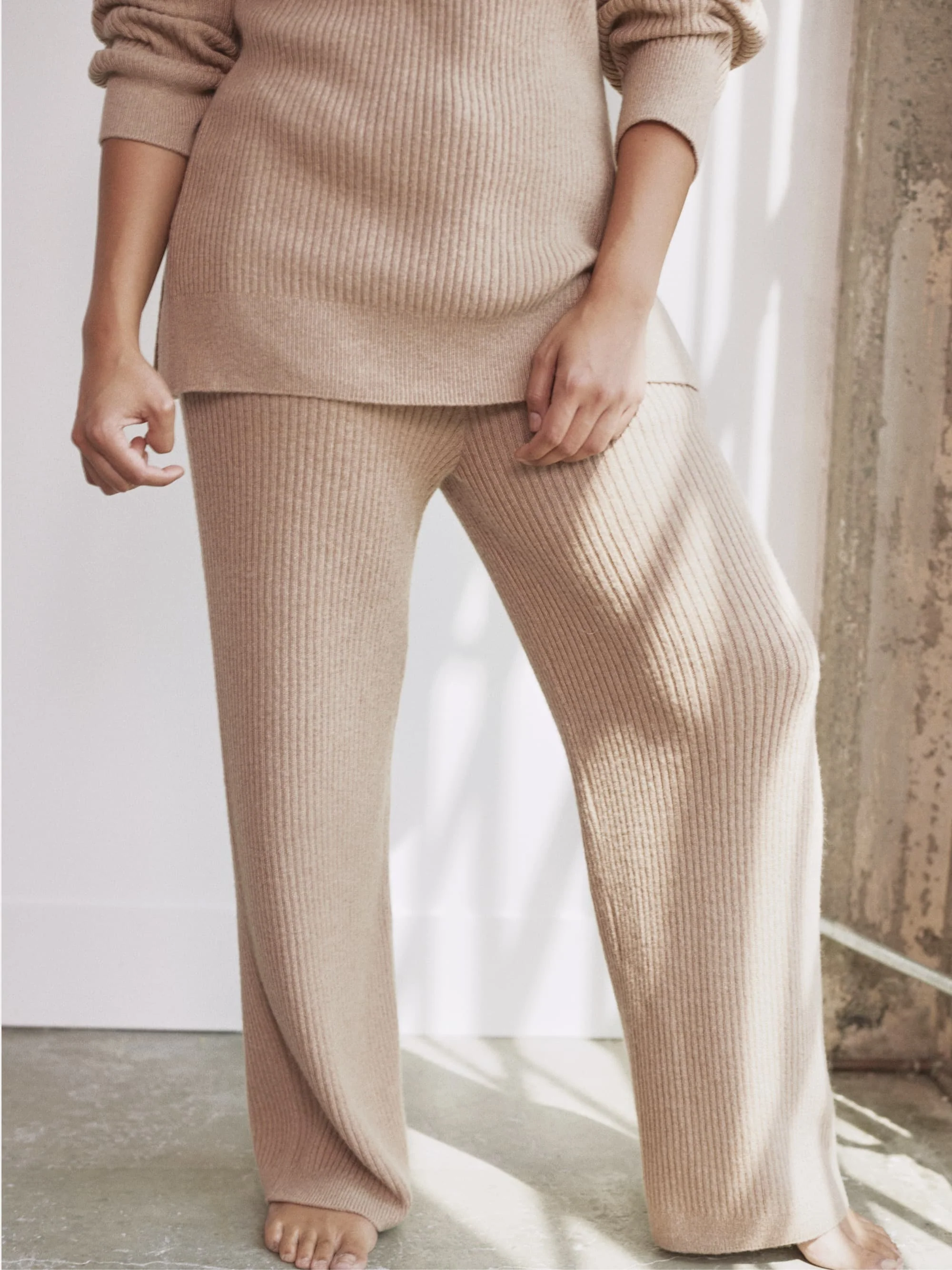Alpaca Ribbed Wide-Leg Pant - Image 5