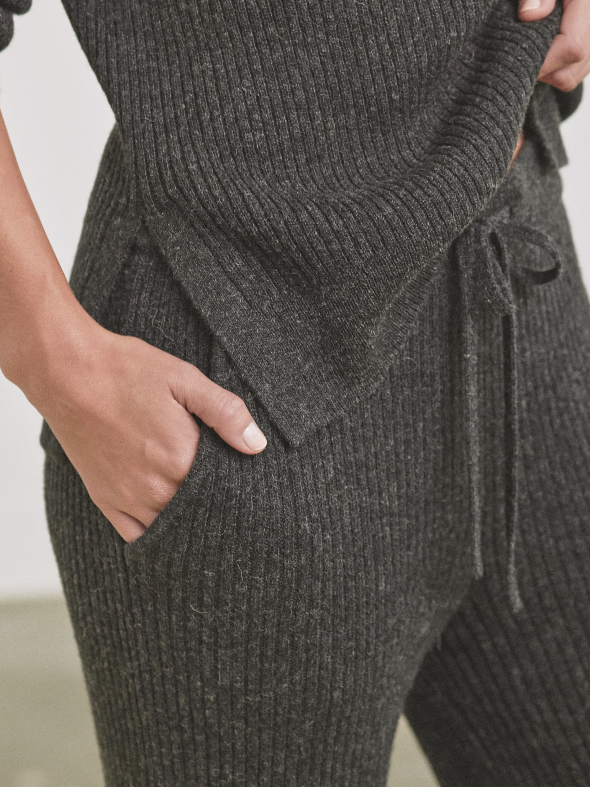 Alpaca Ribbed Wide-Leg Pant - Image 9