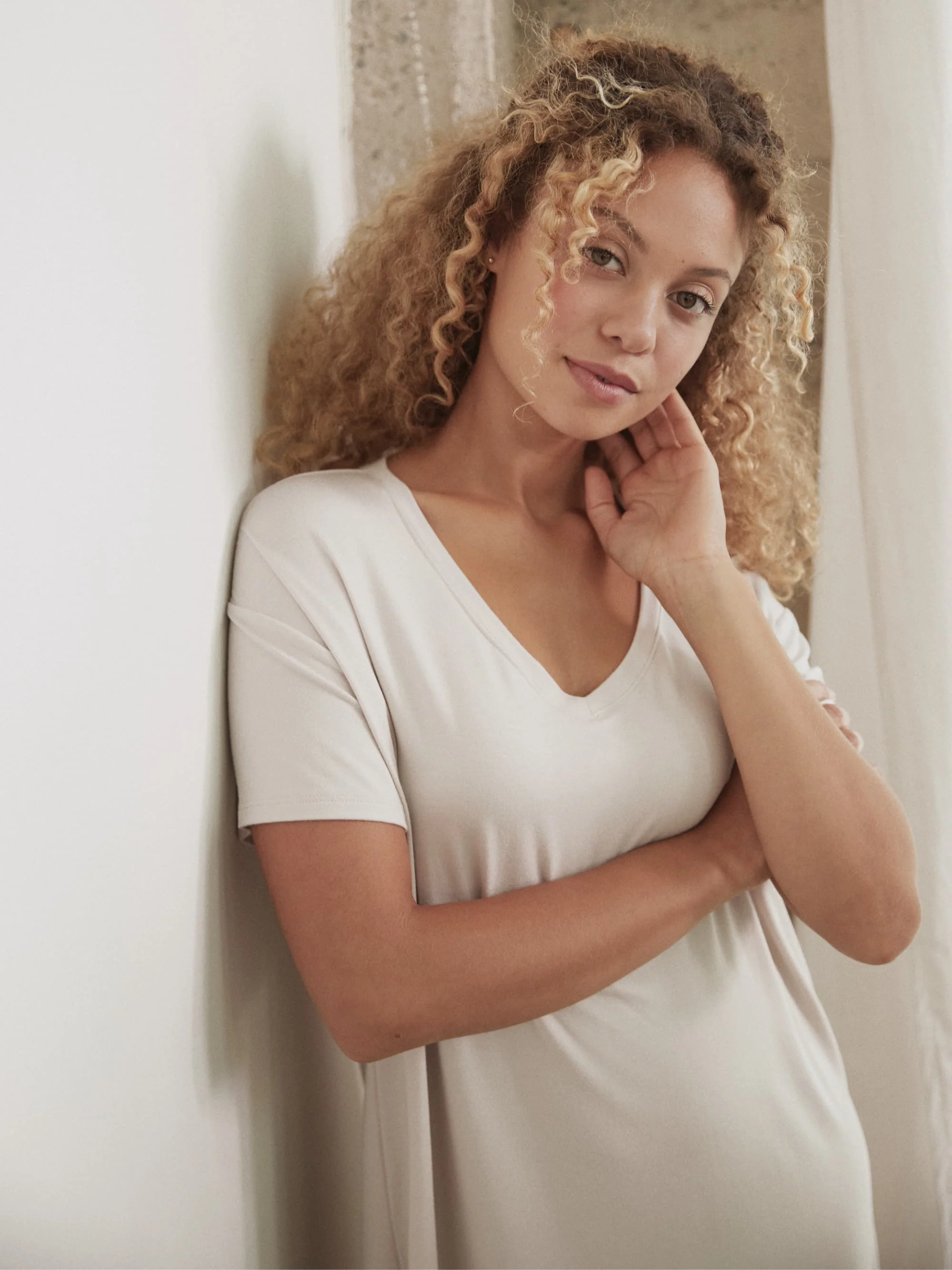 Modal V-Neck Dress - Image 5