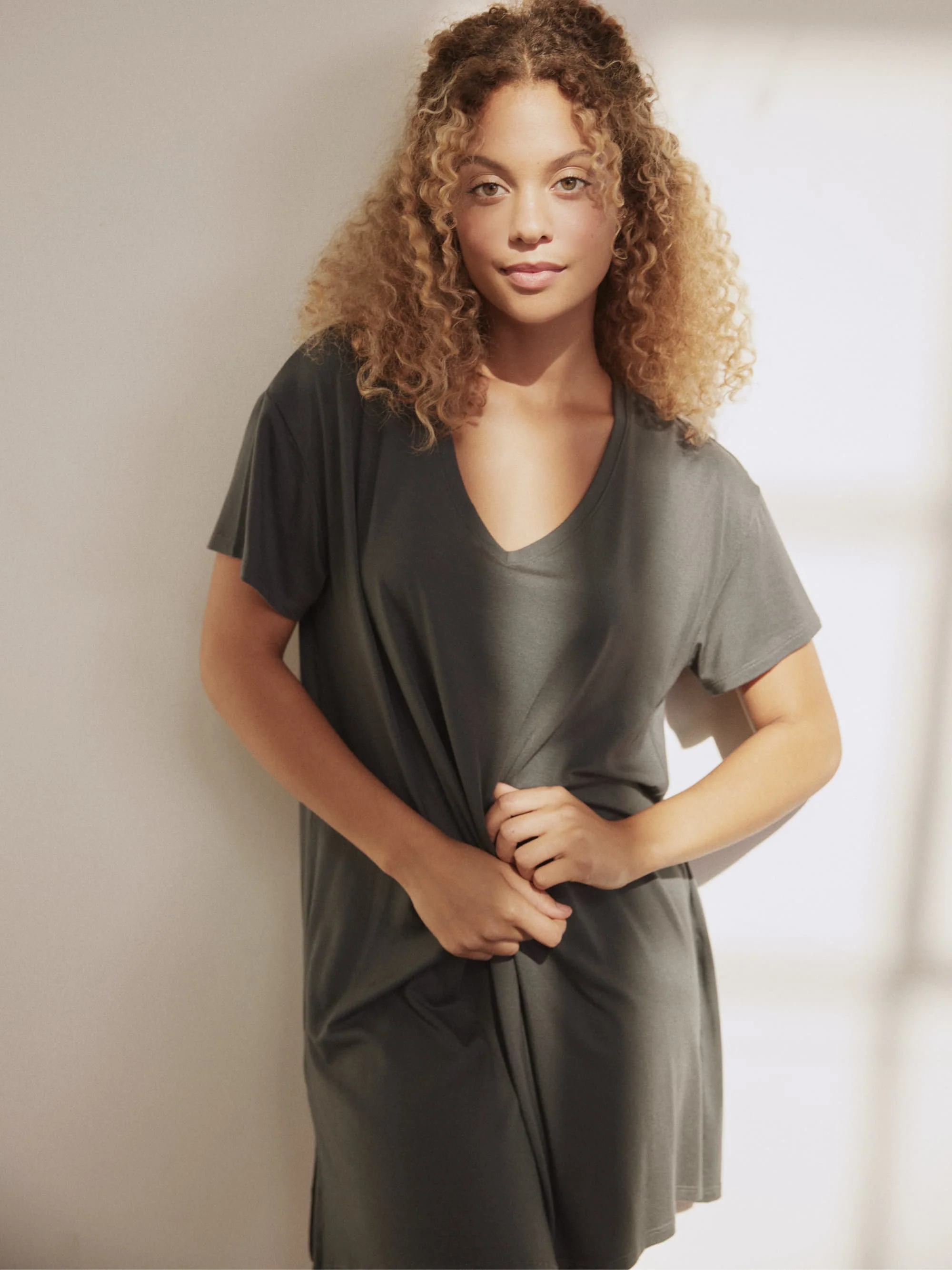 Modal V-Neck Dress - Image 9