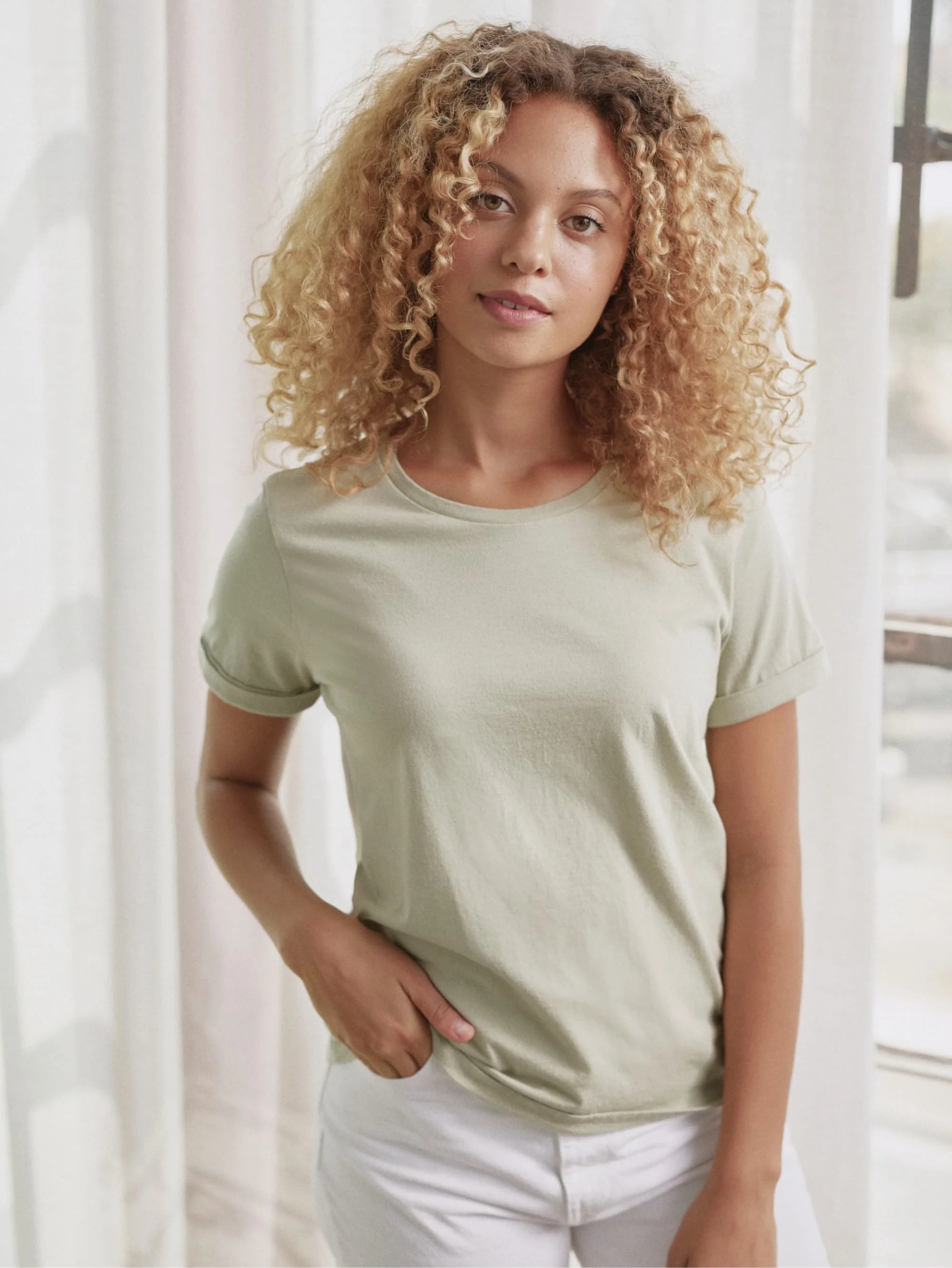 Organic Roll Cuff Tee - Image 19
